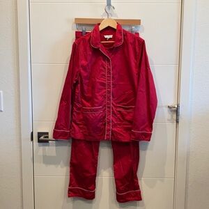 EUC — LAKE XS — Poplin piped pajama set in Scarlet red — MAKE ME AN OFFER YALL!!